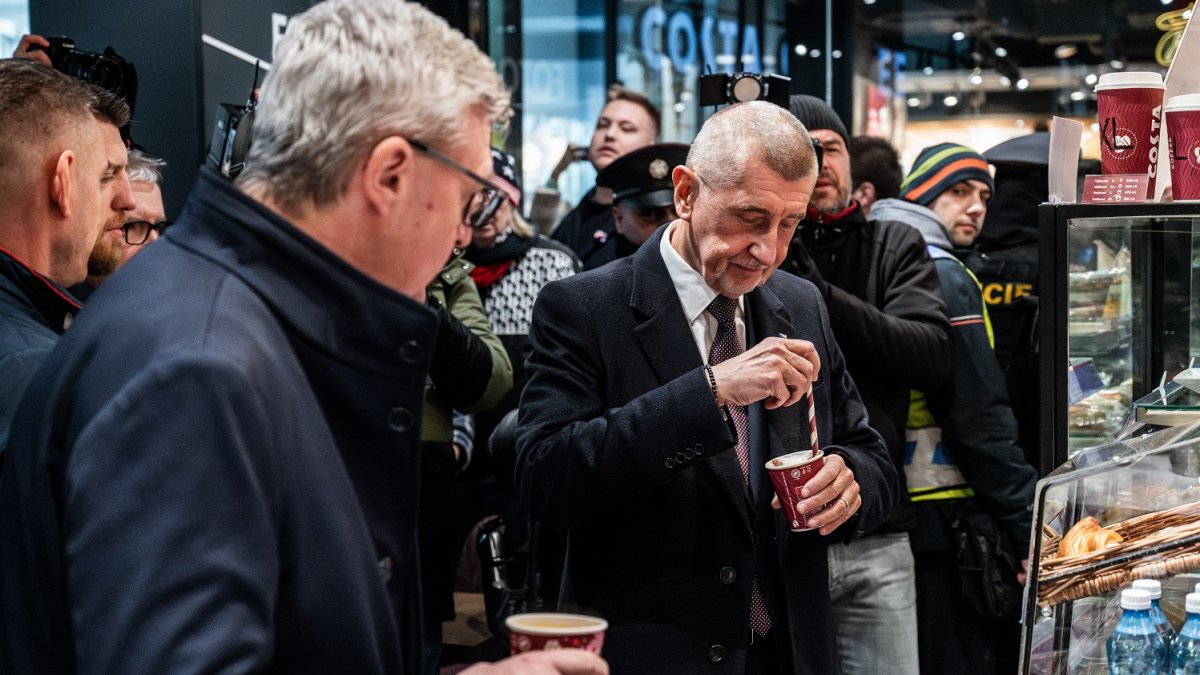 Andrej Babiš s Karlem Havlíčkem na Národní třídě během oslav 17. listopadu