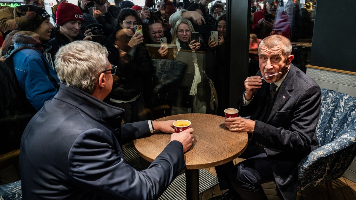 Andrej Babiš s Karlem Havlíčkem na Národní třídě během oslav 17. listopadu