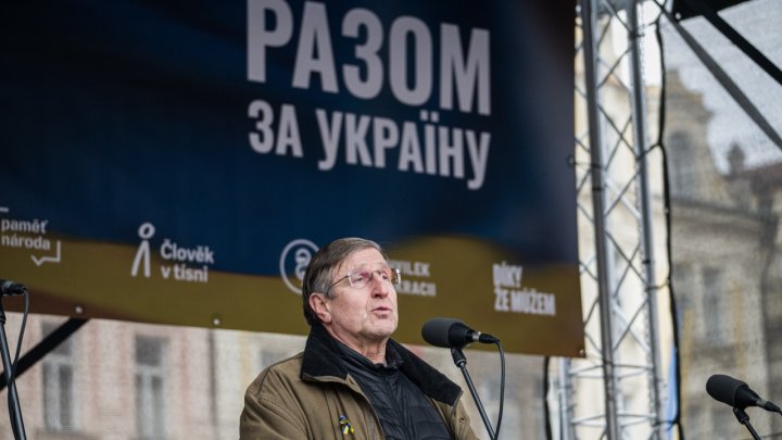 V Praze proběhla demonstrace na podporu Ukrajiny k třetímu výročí ruské invaze. (23.2.2025)