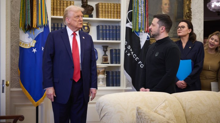 Volodymyr Zelenskyj a Donald Trump (21. února 2025).