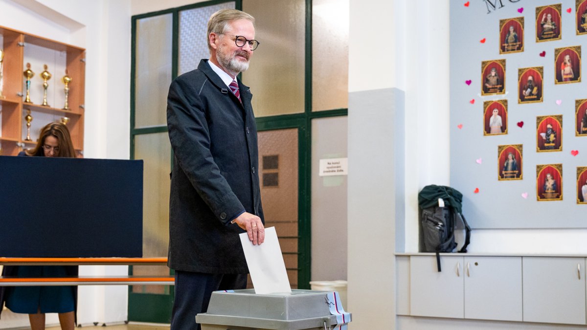 Petr Fiala odvolil v Brně. (3.10.2025)