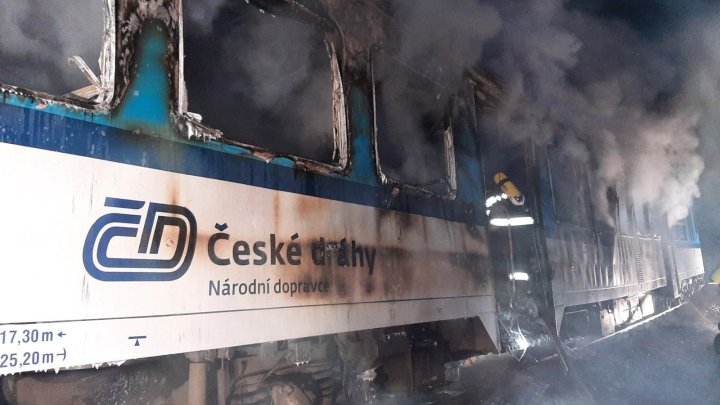 Požár vlaku zastavil provoz na Vyškovsku. (20.10.2025)