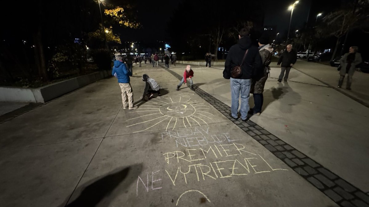 Křídové protesty v Bratislavě před oslavami 17. listopadu