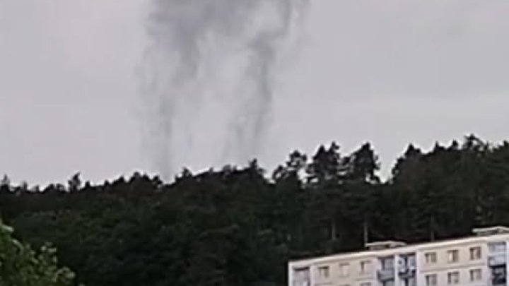 Tornádo v Děčíně (výřez z videa od Stanislavy Koldové)